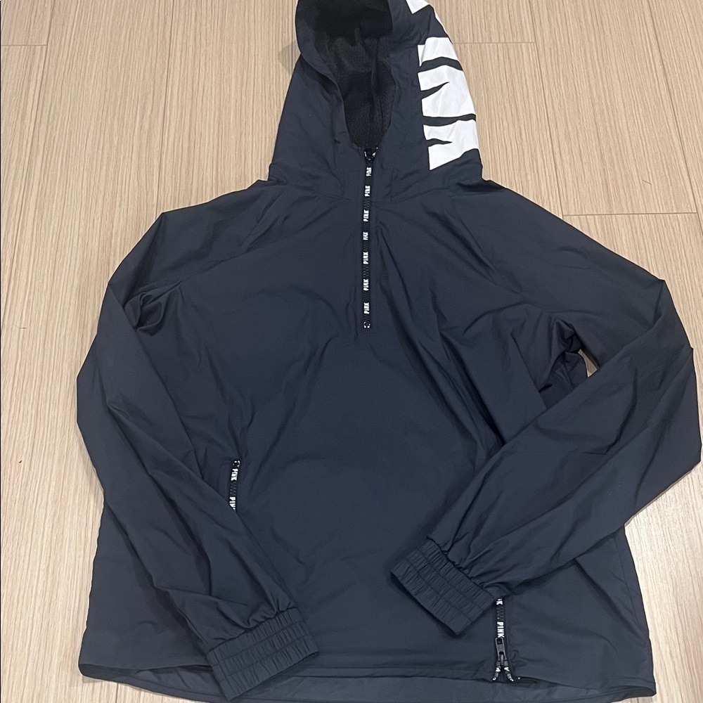 PINK Victoria's Secret Black and White Windbreaker
